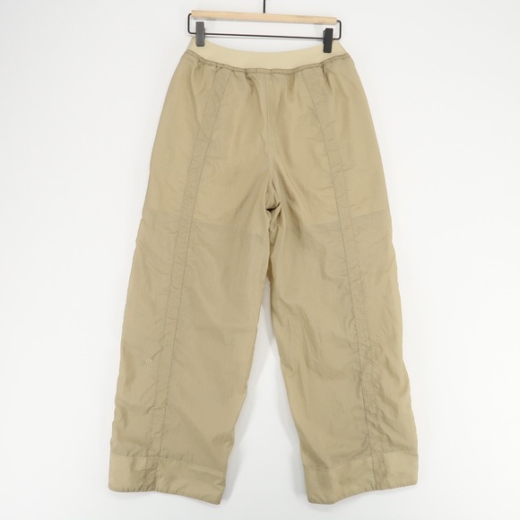 Lululemon Wide Snap Leg Pants Womens Small Beige Recycled Nylon Athleisure - Picture 3 of 12